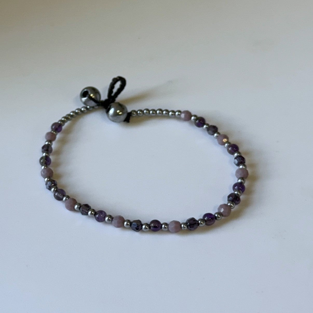 Crystal Healing Bracelet - Anxiety - Amethyst & Haematite