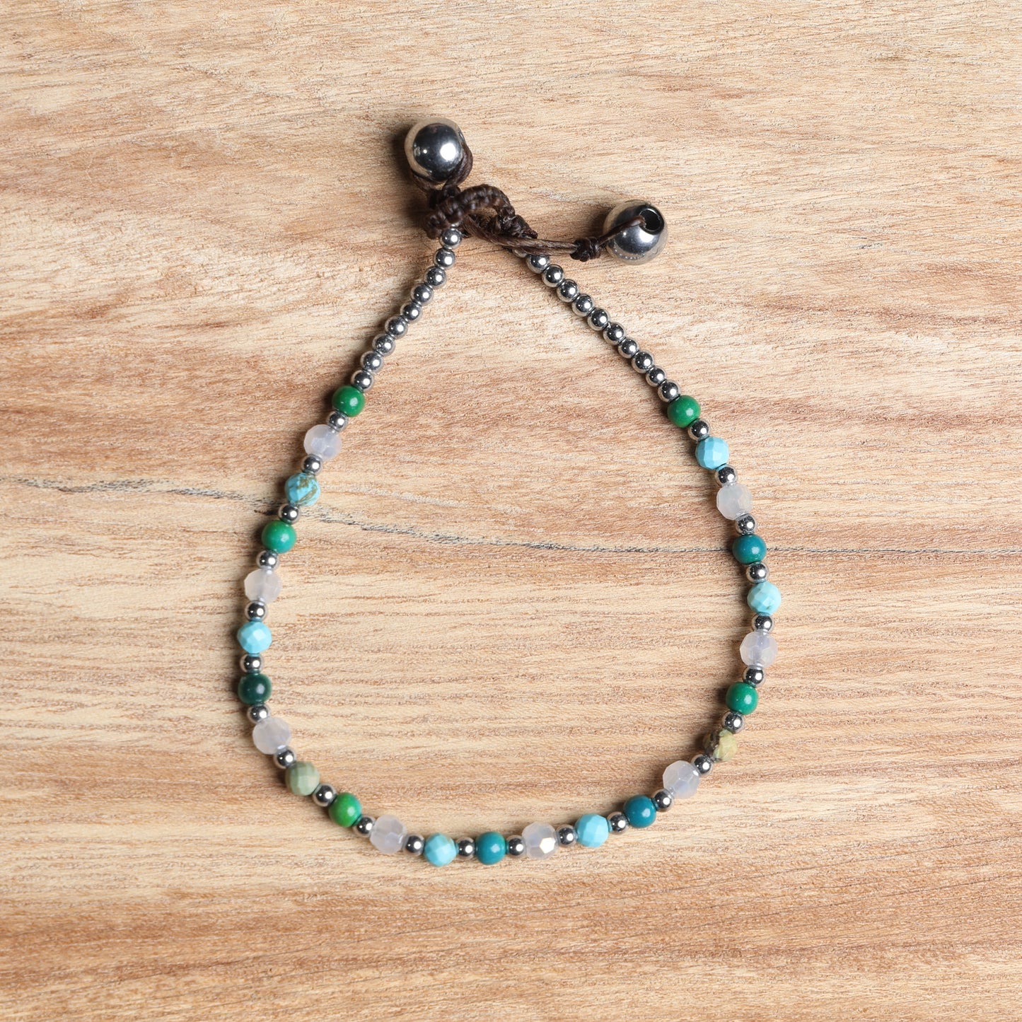 Crystal Healing Bracelet- Luck - Turquoise & Hematite