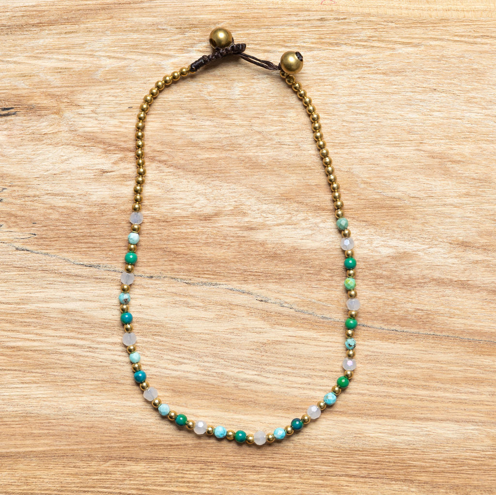 Crystal Healing Anklet - Luck - Turquoise