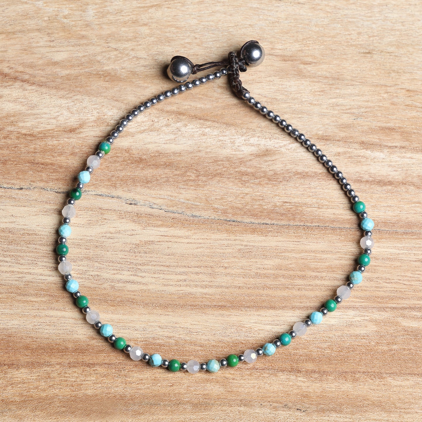 Crystal Healing Anklet - Luck - Turquoise - Hematite