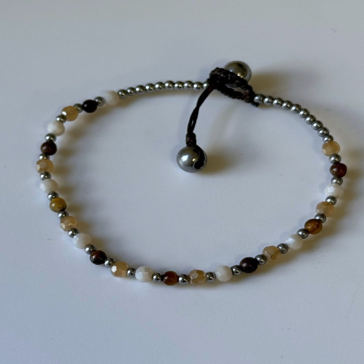 Crystal Healing Bracelet - Courage - Tigers Eye & Haematite