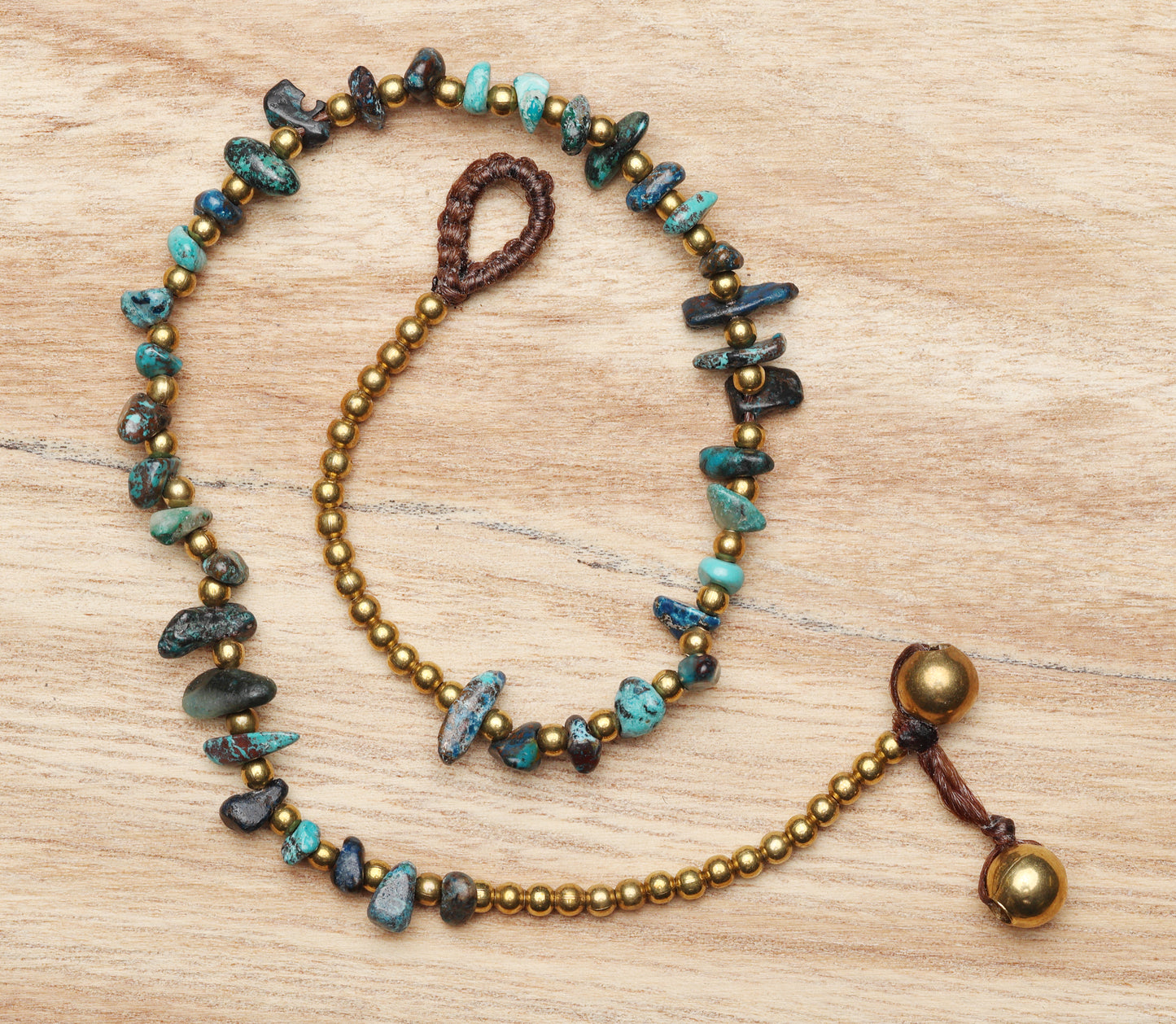 Crystal Healing Anklet - Joy - Chrysocolla - Organic