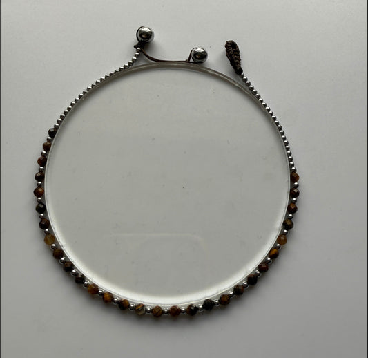 Pink Tourmaline Haematite Pure Crystal Anklet