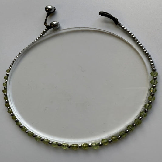 Peridot Pure Crystal Haematite Anklet