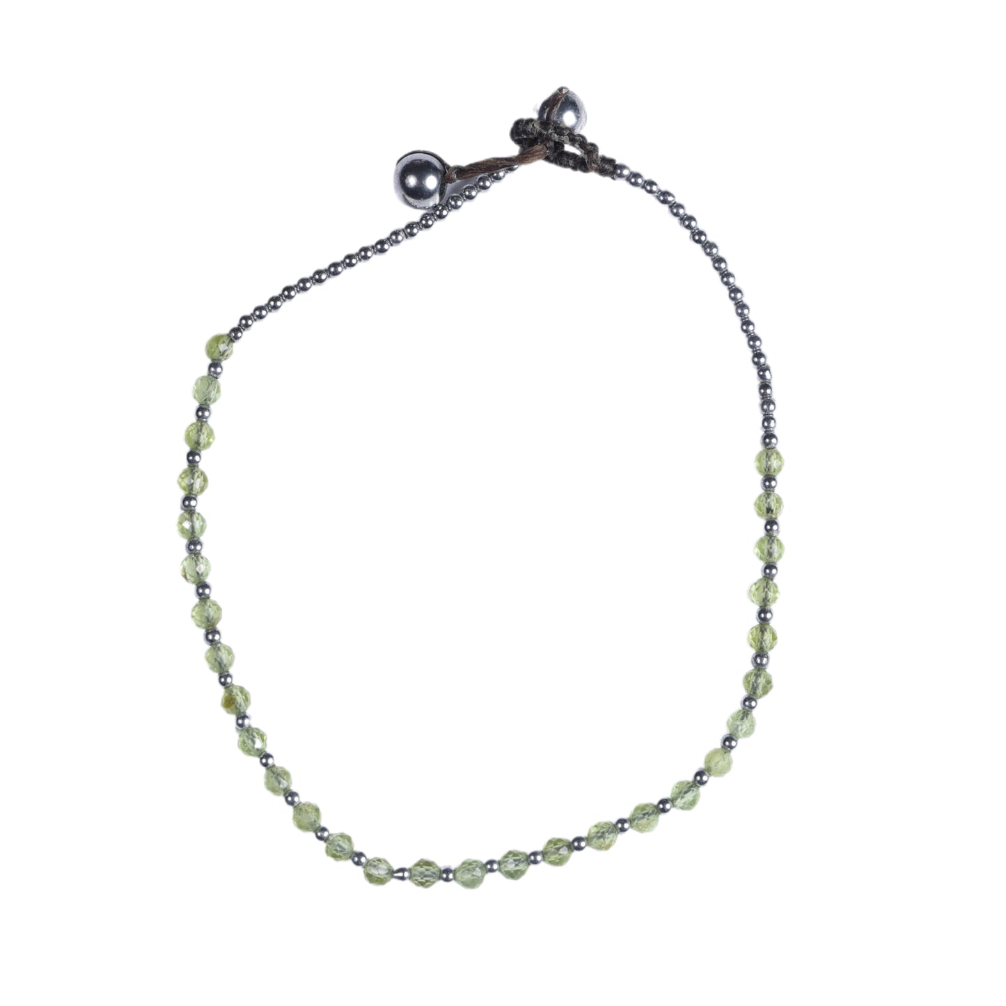 Crystal Healing Anklet - Positivity - Peridot - Pure - Hematite