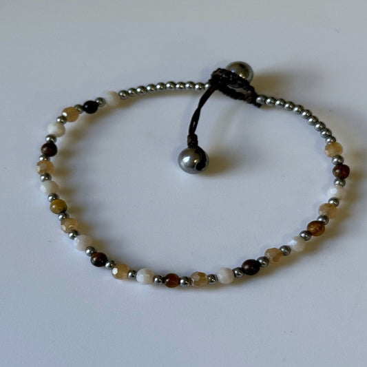 Crystal Healing Bracelet - Courage - Tigers Eye & Haematite